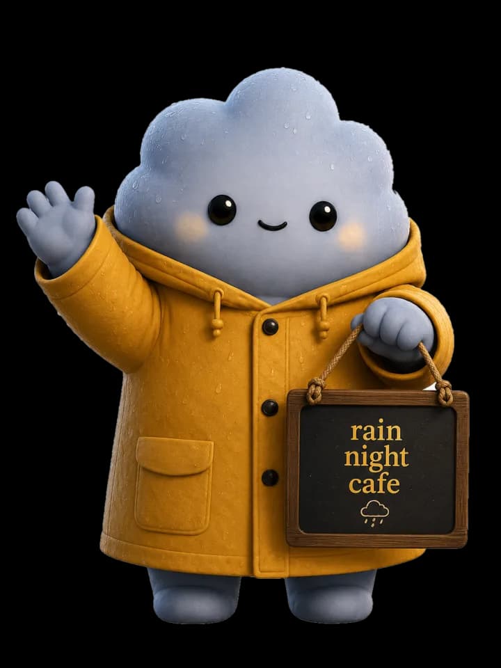 Drizzle, the Rain Night Café keeper, waving hello